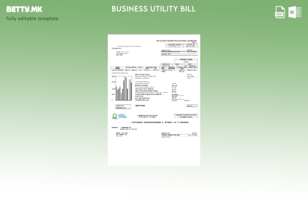 Модерен стил шаблон за деловна сметка за комунални услуги во Канада Јукон енерги